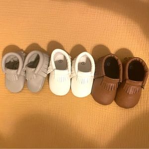 3 pair moccasins: freshly picked + sweet n swag sizes 0-2